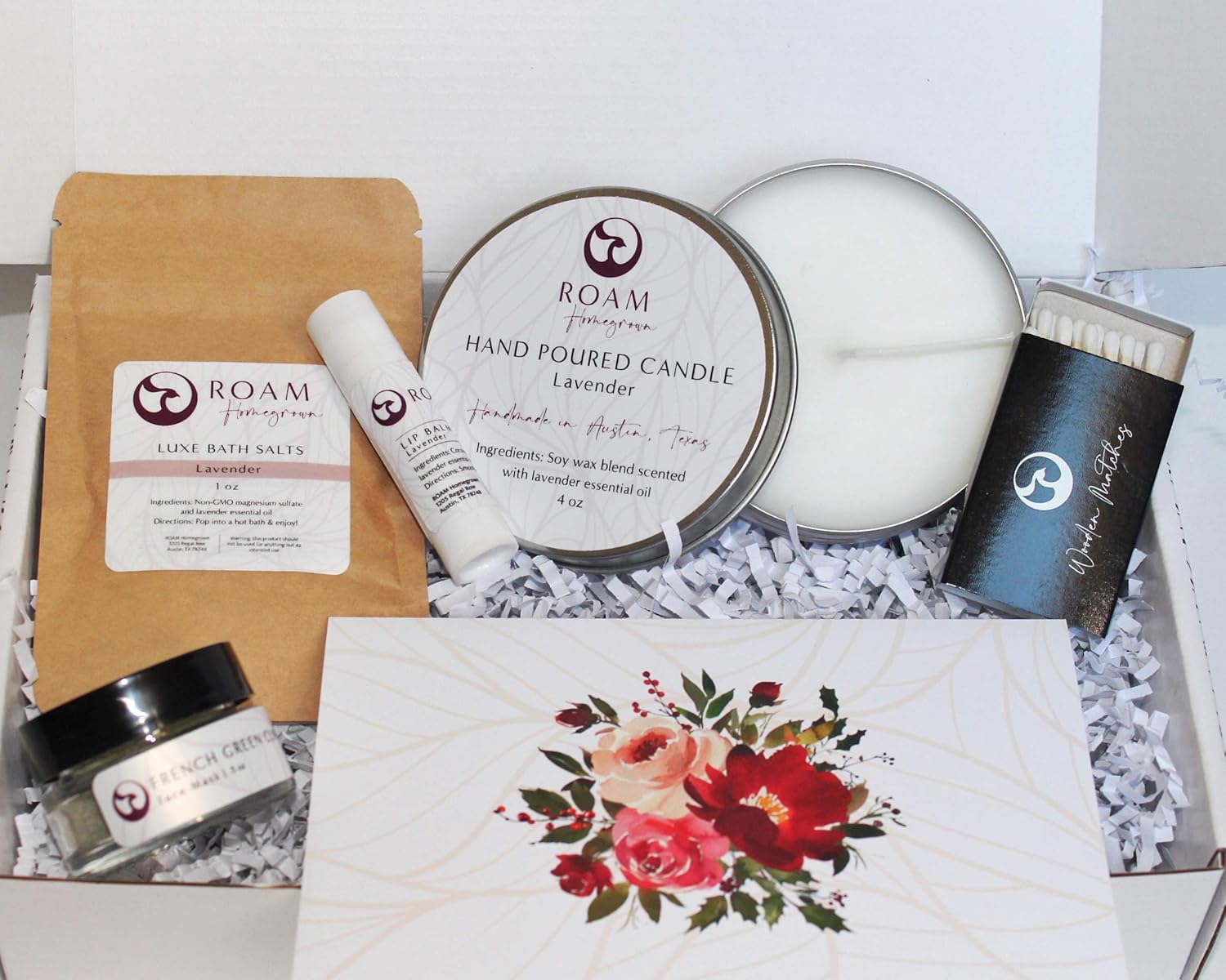 Gift Set for Women 5 Pcs with Lavender Candle Gift Set