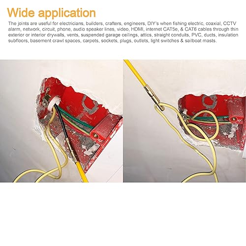 Jeemitery 50 Feet Fiberglass Cable Wire Running Rod Coaxial