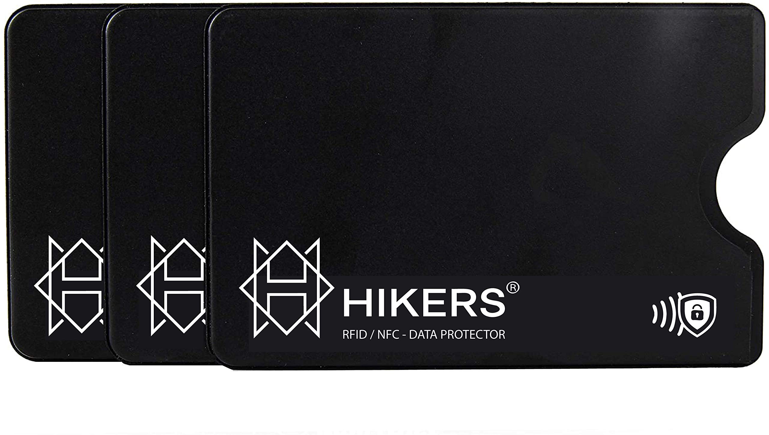 Anti RFID/NFC Card Protection Contactless Bank Card, Wallet is fully protected, Credit Card, Blue Cards, Passport. RFID Blocking, Black, Pack 3 Étuis Noirs, Modern