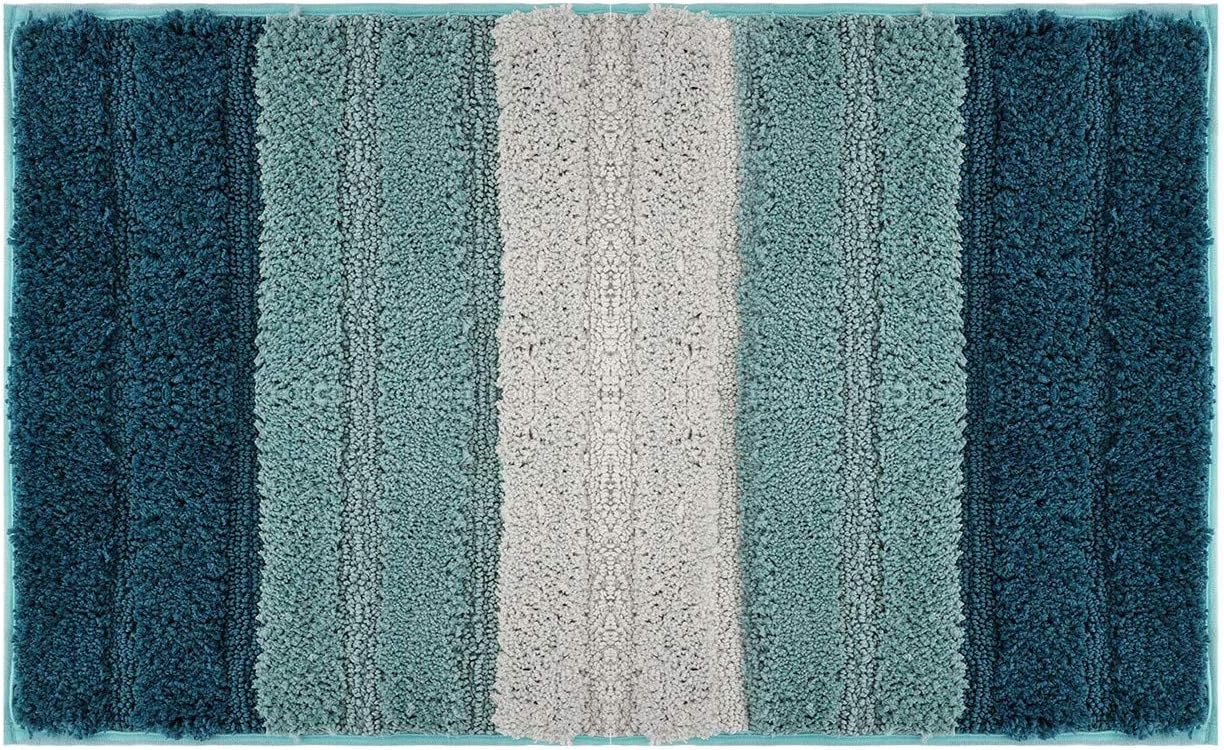 PICTURESQUE Bathroom Rugs Mats, 20 x 32 Inch Bath Mats for Bathroom, Soft Microfiber Non Slip Washable Bath Rugs for Bathroom, Shower, Floors - Blue: Kitchen & Dining