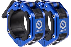 LOCK-JAW BARBELL COLLARS Lock-Jaw Flex Quick Release Aluminum Barbell Collar with Magnet (Blue)