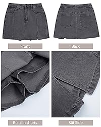 luvamia Skorts Skirts for Women Denim Mini Skirt