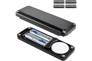 Elevation Lab AirTag 10-Year Extended Battery Case - Uses AA Batteries - 14x More Capacity Than CR2032 TimeCapsule | Waterproof, CR 2032 Battery Replacement (4-Pack)