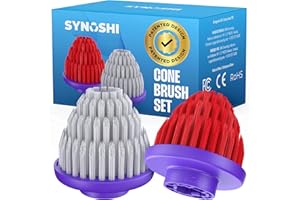 Synoshi PRO Cone Brush Heads Set (2 Units) for Electric Spin Scrubber Bathroom & Shower Cleaning Brush Universal Cleaning for