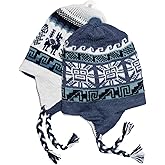 Gamboa Alpaca Reversible Two in One Beanie Hat for Men Winter Hats for Women with Ear Flaps Peruvian Hats