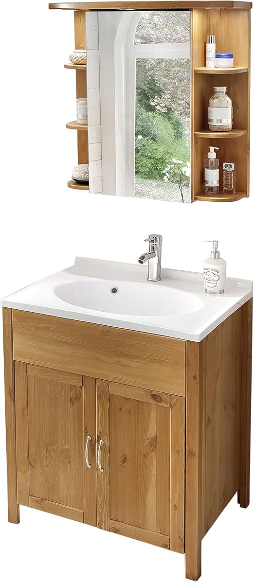 SAM Design Badmöbel-Set Valencia 2tlg, in honigfarben lackiertem