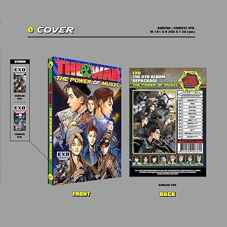 Exo Exo 4th Repackage Korean Ver The War The Power Of Music Album Cd Comic Book Photo Card Amazon Com Music
