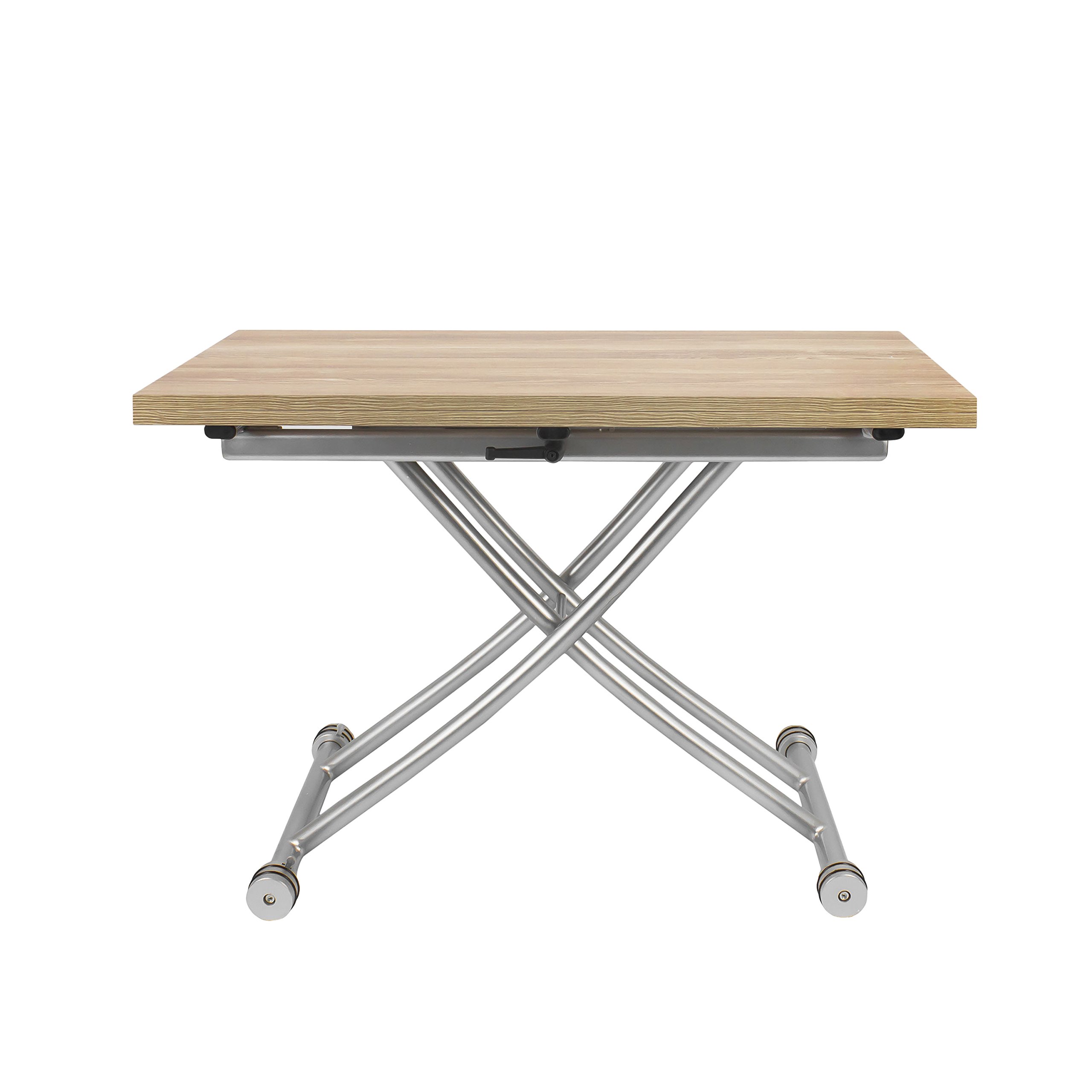 SpaceMaster Transforming X Coffee and Dining Table 2.0 in Light Wood