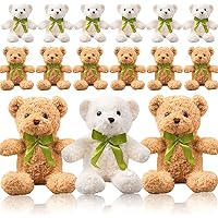 15 Pack Stuffed Bear Plush Toy, Soft Plush Stuffed Animal, 10 Inch Small Cute Plush Bears Toys Teddy Bear Bulk with Bow Tie f