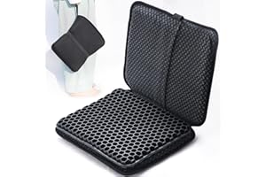 RARIRO Travel Gel Seat Cushion for Airplane Seats, Foldable Waterproof Portable Seat Pad for Stadium Seat, Bleacher Seats, Kayaking, Flights, Camping, Egg Gel Pads, Ergonomic Seat Cushion