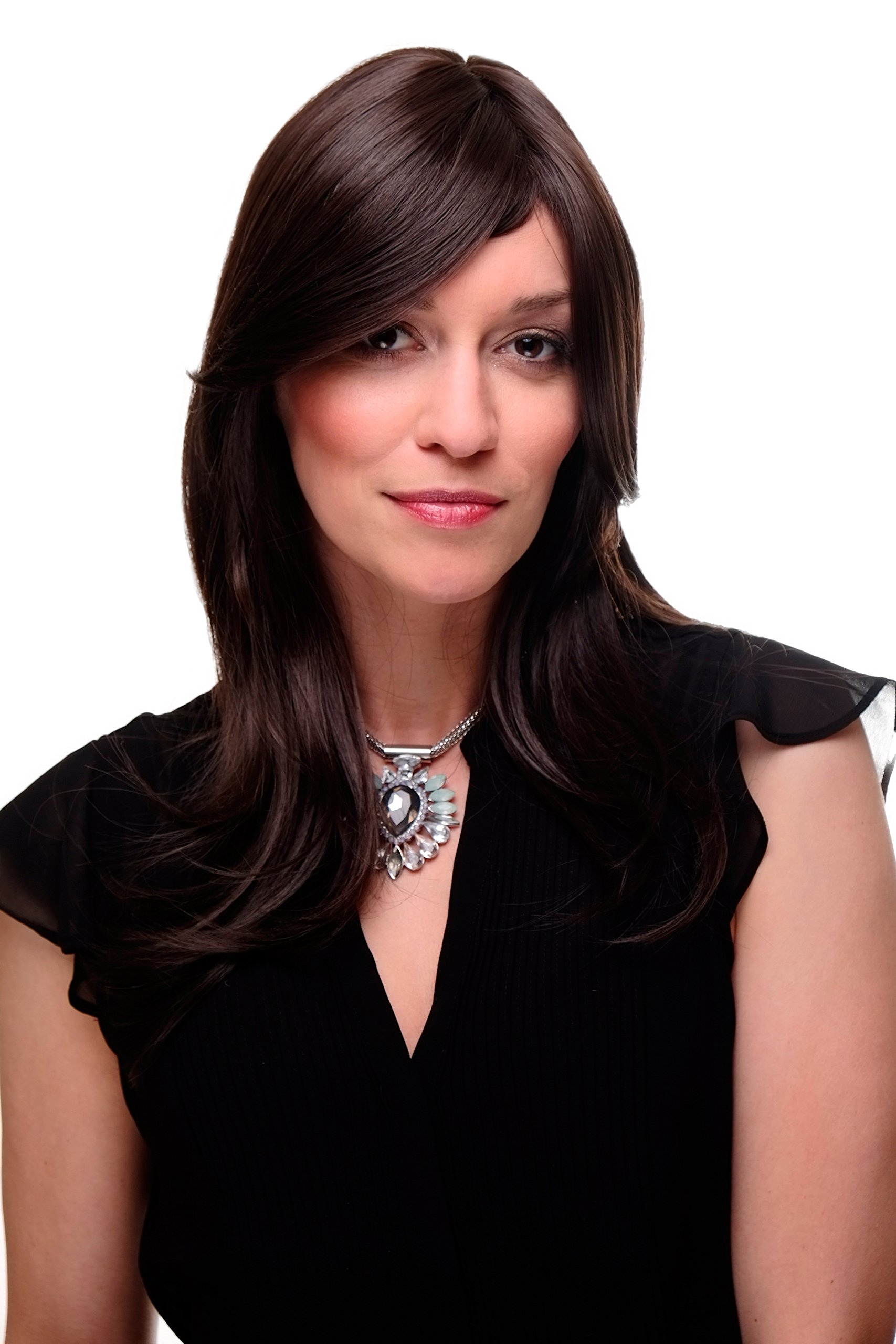 WIG ME UP GFW1859-6 Lady Quality Wig natural beautiful dark medium brown parting fringe long straight 24inch
