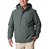 Free Country Men's Winter Softshell Ski Jacket Water and Wind Resistant Coat Warm Insulated Hooded for Men-Denali