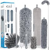 Wlich 8 PCS Microfiber Duster Set Telescopic 41-210 cm 250 cm Reach