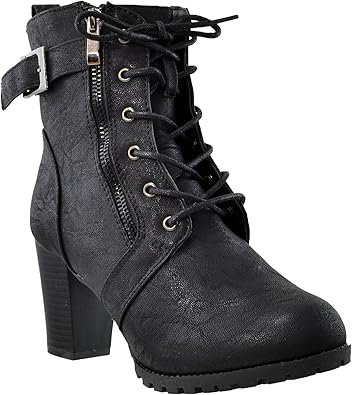 lace up black ankle boots womens