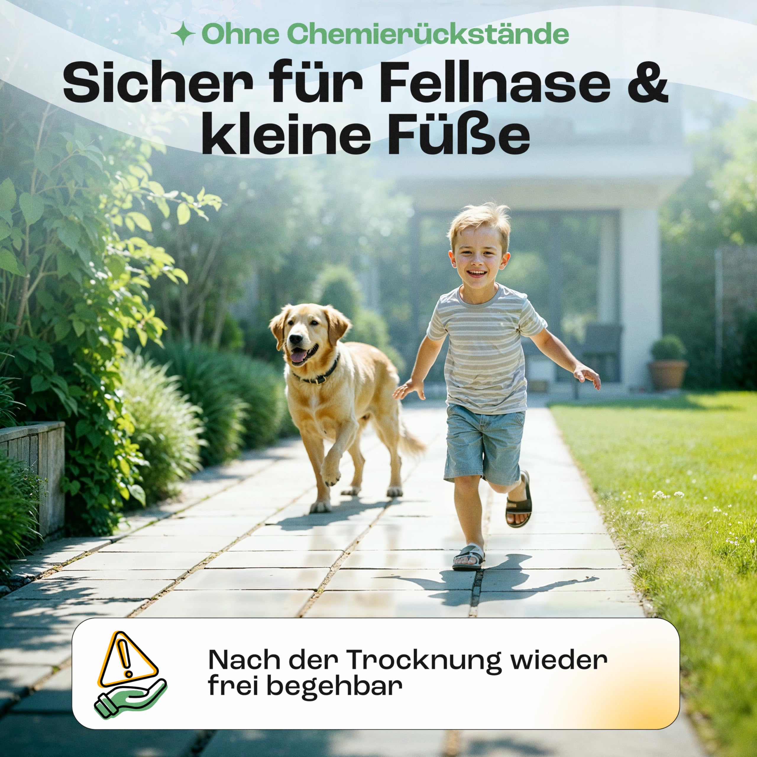 Treufix Konzentrat zur Unkrautentfernung Grundstoff Acetum (Essigsäure) Ohne Glypohosat zur Unterstützung bei Unkrautbeseitigung auf Pflastersteine, Gartenwege, Terrasse & Einfahrt 5L - Made in DE 7