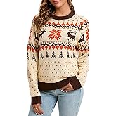 Women Thick Chunky Knit Sweater Trucks Snowflake Cedar Christmas Sweaters Holiday Pullover