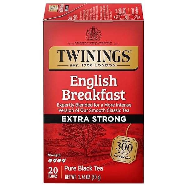 TWININGS ENGLISH BREAKFAST EXTRA STRONG BLACK TEA INDIVIDUALLY...