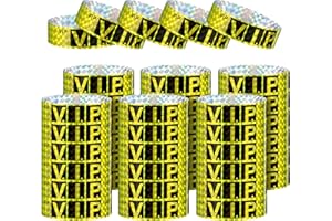 HAIFAFAFAING 200 Pcs Laser VIP Wristbands, Waterproof VIP Wristbands for Events, Laser Paper Bracelets for Parties, Concerts, Festivals, Adhesive Closure (Gold)