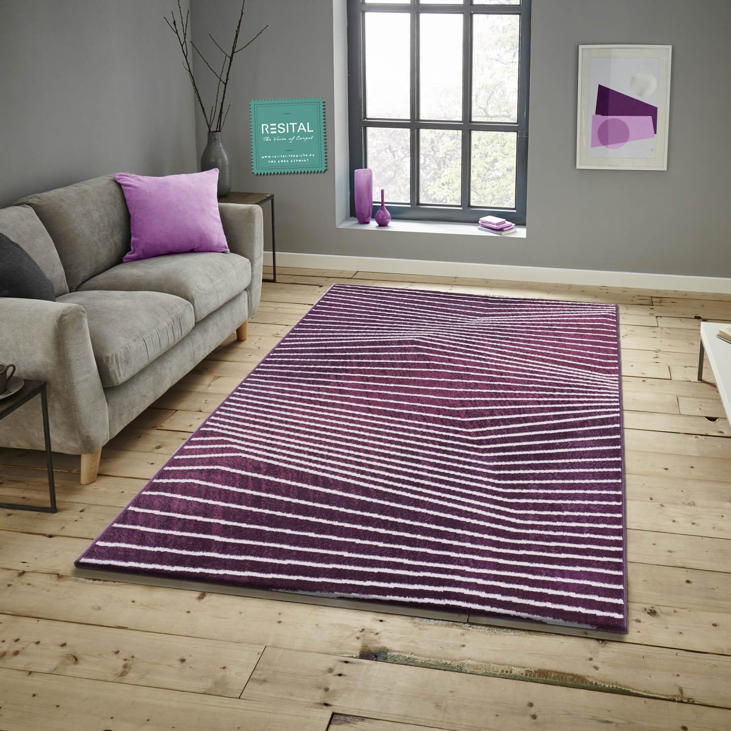 Savoy Modern Design Modern Rug Living Room Carpet Pile Height: 11 mm, Colour Purple, Size: 120x170 cm