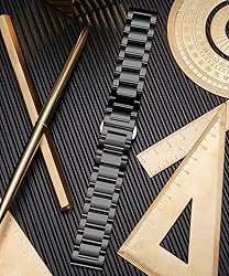 BINLUN Thick Stainless Steel Watch Band Metal Heavy