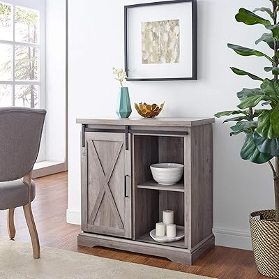 Walker Edison Modern Farmhouse Buffet Storage Cabinet, Grey Wash
