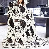 KIVEE Cute Cow Print Blanket Soft Warm Throw Western Home Decor Cow Gifts for Women Cow Print Stuff Travel Blankets Cozy All-Season Couch Cow Blankets and Throws for Girls Adults Teen 50x60 inch