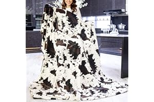 KIVEE Cute Cow Print Blanket Soft Warm Throw Western Home Decor Cow Gifts for Women Cow Print Stuff Travel Blankets Cozy All-Season Couch Cow Blankets and Throws for Girls Adults Teen 50x60 inch