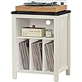 Joaxswe Record Player Stand with Vinyl Record Storage,White Record Player Table Holds up to 160 Albums,Large Wood Turntable Stand Cabinet Dispaly Shelf for Living Room,Bedroom,Office