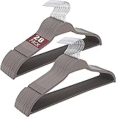 ELONG HOME Grey Plastic Thin Hangers, 28 Pack Upgraded Rubberized Non Slip, Durable Slim Clothing Hangers, 17.7 Inches Wide for Adults