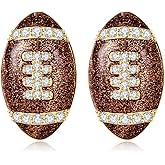 LILIE&WHITE Brown Rugby For Women Sport Stud Football Sports Game Team Fans Players Jewelry