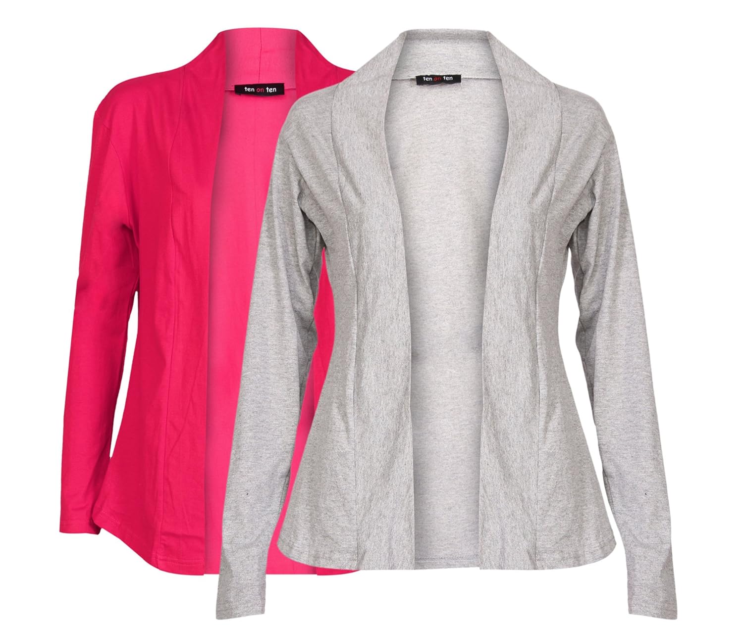 ten on ten women's shrug (nj-grypnk _grey/ pink _free size)
