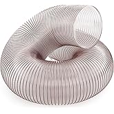 Pangda 8 in x 8 ft Clear Grass Catcher Lawn Vac Hose PU Flexible Leaf Vac Collection Lawn Mower Bagger Dust Collection Hose Fits Most Brands