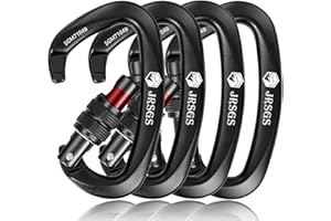 JRSGS Locking Carabiner Clips with Lock Mark Rock Climbing Carabiner Heavy Duty Carabiners Equipment Large Size Carabiner for Climbing, Rappelling,Hunting, Aerial Work