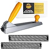 Dura-Gold 10" Shaver Blade Holder with Adjustable Handle and 2 Standard Cut Replacement Blades, 1/2 Round and Flat - Cheesegrater Hand Planer Tool for Auto Body Filler, Woodworking, Drywall Rasp, File