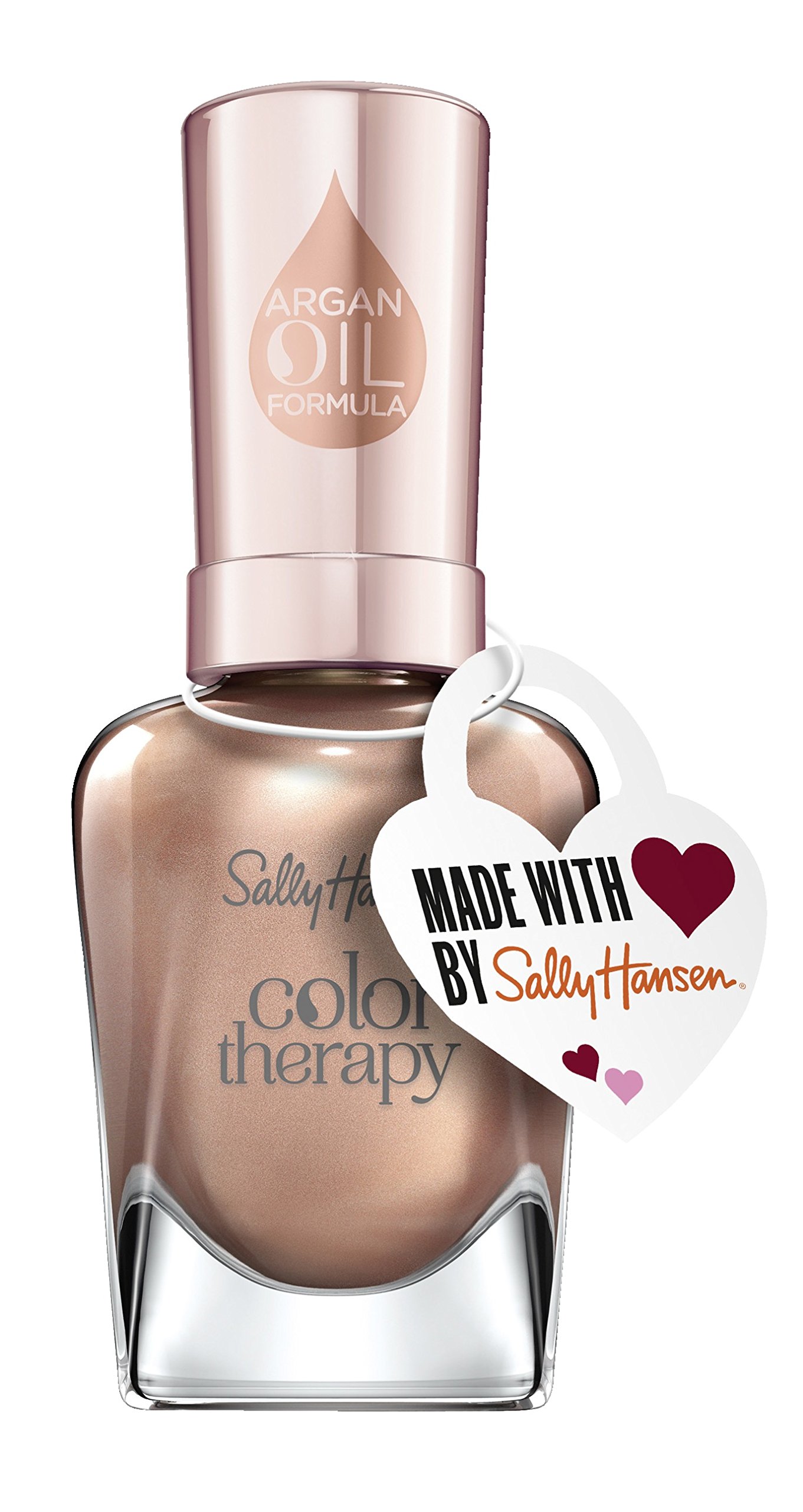 Sally Hansen Color Therapy Nail Polish Pop The with Argan Oil Valentines Day Ltd. with Heart Pendant Colour 513 Nude 14.7 ml Pack of 1)