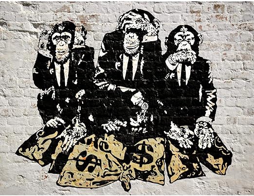Avoir Images Papier Peint Intisse Banksy Street Art Singe Sacs D Argent 396 X le plus cool salutations