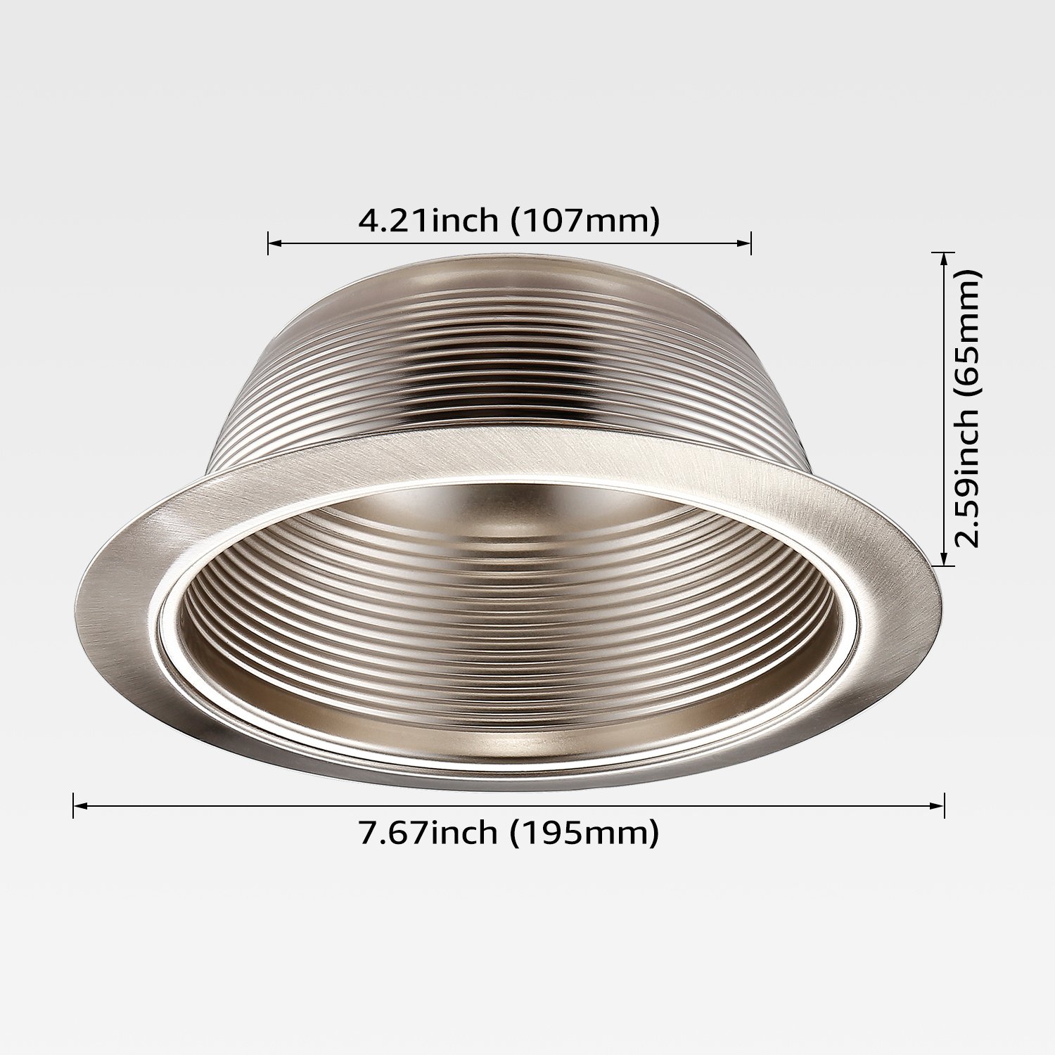 12 Pack 6 Inch Recessed Can Light Trim with Satin Nickel Metal Step