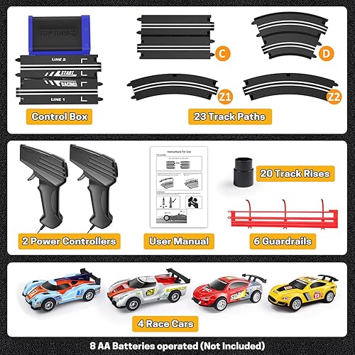 Electric Racing Tracks for Boys and Kids Including Slot Cars