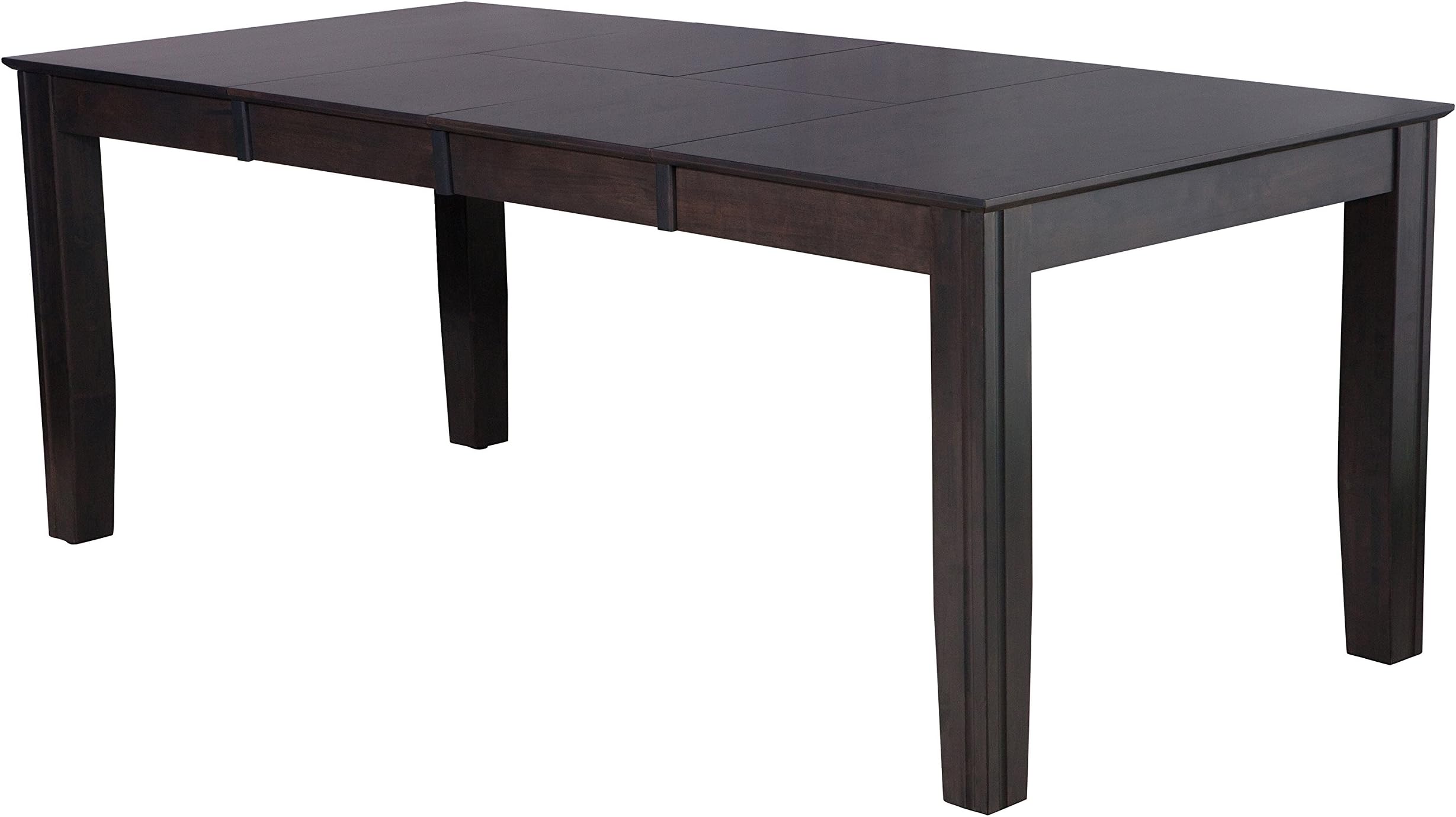 TTP Furnish "Charlotte" Solid Wood Modern Dining Kitchen Table, Dark Gray