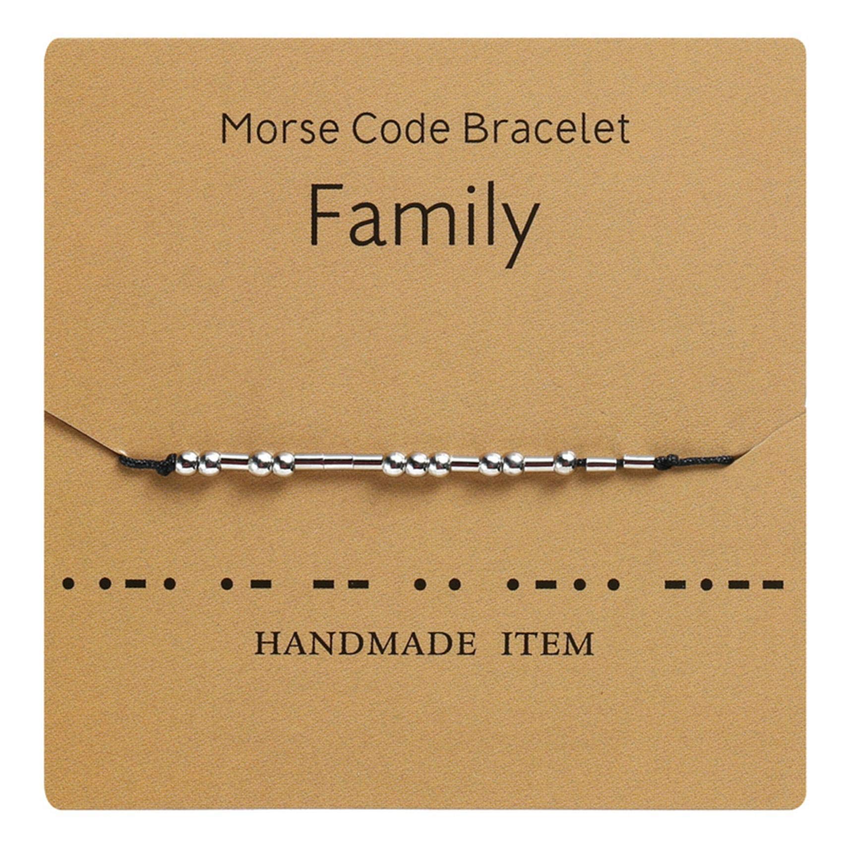 Grandiy Morse Code Bracelets with Card Handmade