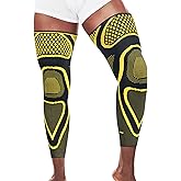 IZWEAR Full Leg Compression Sleeve(PAIR) - Copper Infused Long Knee Brace, Leg Stabilizer Brace for Arthritis, Tendonitis, ACL, MCL, Running, Workout - Thigh& Calf Support for Men & Women