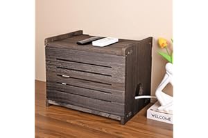 BEARUT Router Shelf Projector Shelf Projector Stand Router Storage Box Modem Cable Router Cover Organized Power Strip Cable Management Hider Rack by Wood