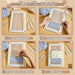 Juexica 7 Pcs Weaving Loom Kit Small Weaving Loom