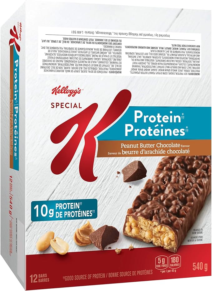 Kellogg's Special K Protein Bars, Peanut Butter Chocolate Flavour, 12