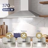 CIARRA 90cm Wall-Mounted Cooker Hood CBCS9201 with Carbon Filters view 2