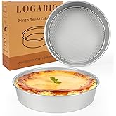 Logario 9-Inch Round Cake Pan Set of 2 – Extra Thick Gauge Steel Cake Pans, Honeycomb Texture Non-Stick Coating for Easy Release, Even Heating, Ideal for Layer Cakes, Cheesecakes & Home Baking