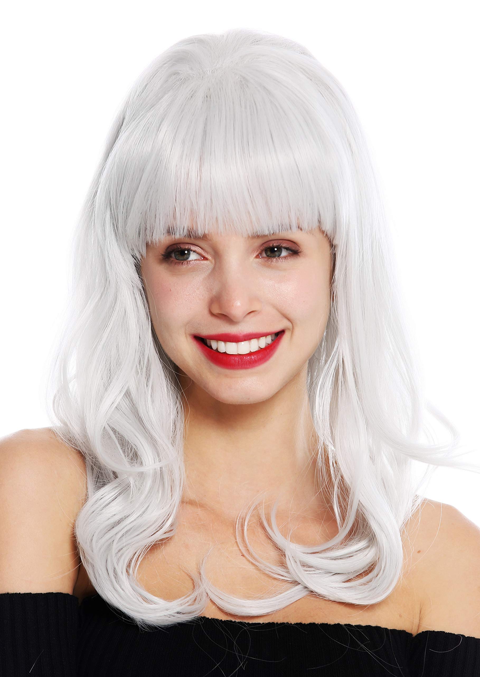 WIG ME UP - GFW3129 women's quality wig long fringe wavy light grey silvery grey