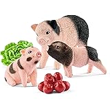 Schleich Farm World Miniature Pig Mother and Piglets 5-piece Educational Playset for Kids