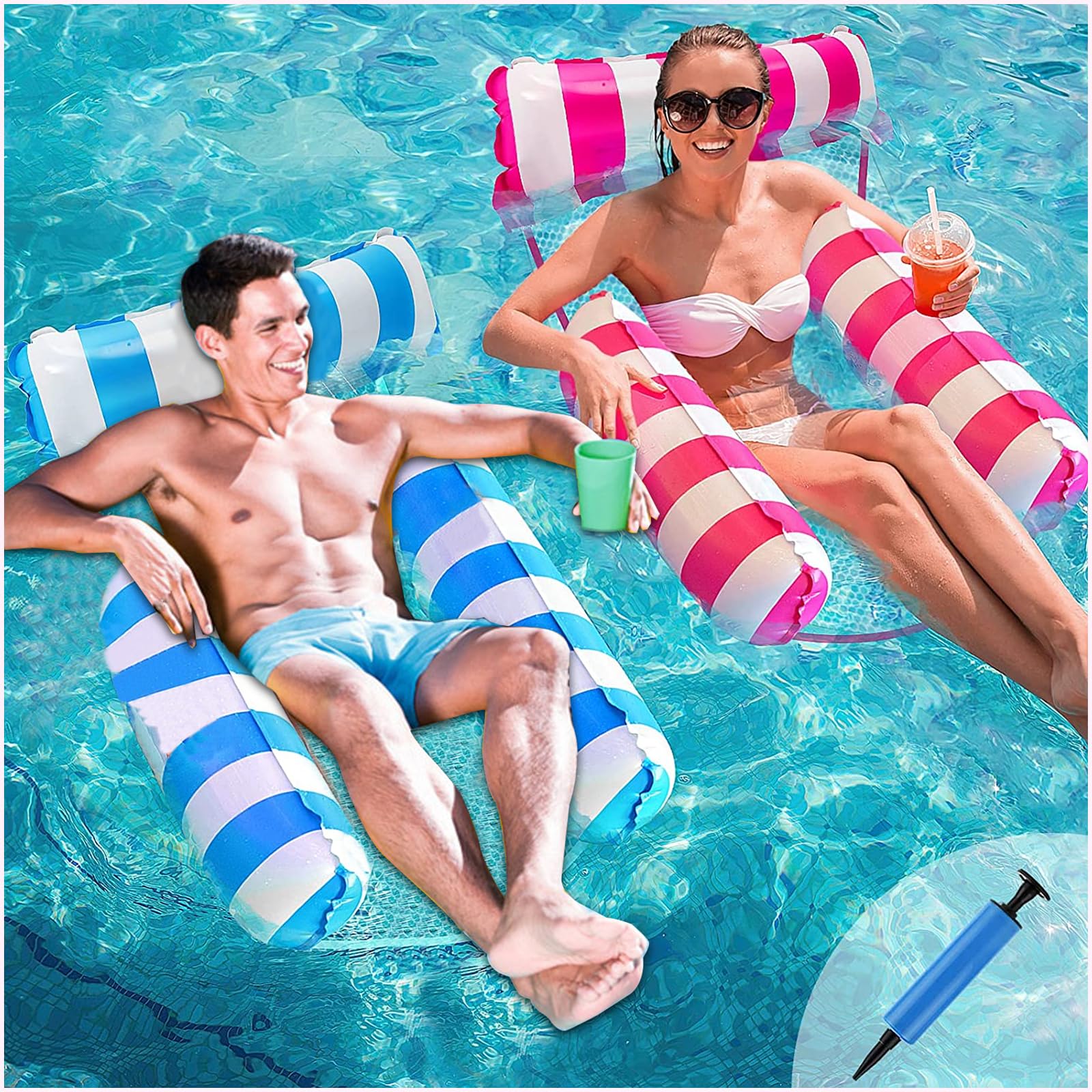 71Nmly 2Pack Inflatable Pool Floats Hammock Singing Bowl