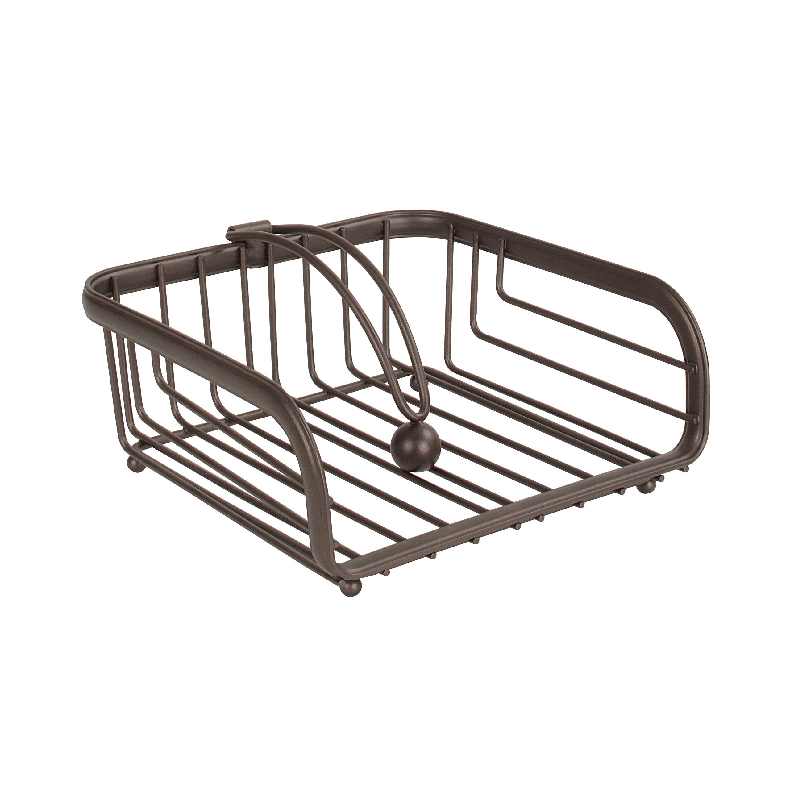 Spectrum Flat Holder with Weighted Arm, Napkin Dispenser, Sturdy Steel Kitchen & Dining Room Decor, Alloy, Bronze